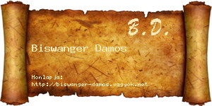 Biswanger Damos névjegykártya